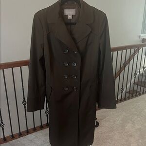 Ann Taylor Women's Elegant Black Trench Coat